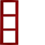 Berker 10133022 Rahmen 3-fach B.3 Alu rot/polarweiß 