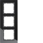 Berker 10136616 Glasrahmen 3-fach B.7 Glas schwarz/anthrazit matt 