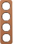 Berker 10142364 Rahmen 4-fach R.1 Leder braun/schwarz glänzend 