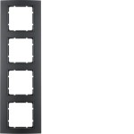Berker 10143005 Rahmen 4-fach B.3 Alu schwarz/anthrazit 