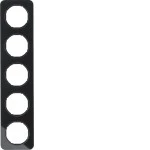 Berker 10152116 Rahmen 5-fach R.1 Glas schwarz 
