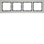 Berker 10243606 Rahmen 4-fach waagerecht B.7 Edelstahl/anthrazit 