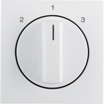 Berker 1084898900 Zentralstück mit Drehknopf für 3-Stufenschalter S.1/B.3/B.7 polarweiß glänzend 