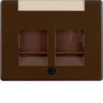 Berker 11820001 Zentralstück mit Staubschutzschiebern und Beschriftungsfeld Arsys braun glänzend 