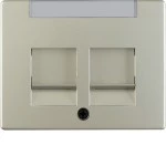 Berker 11829004 Zentralstück mit Staubschutzschiebern und Beschriftungsfeld Arsys edelstahl lackiert 