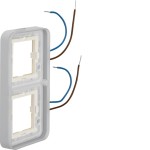 Berker 13393512 Rahmen 2-fach senkrecht cremeweiß beleuchtbar 230 V für Gehäuse AP W.1 grau 