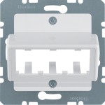 Berker 142709 Zentralplatte für 3 MINI-COM Module Zentralplattensystem polarweiß glänzend 