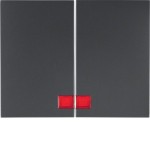 Berker 14377006 Wippe 2-fach mit roter Linse K.1 anthrazit matt 