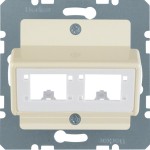 Berker 147202 Zentralplatte für 1 oder 2 Einzelmodule Reichle&De-Massari cremeweiß glänzend 