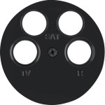 Berker 14842045 Zentralstück für Antennen-Steckdose 4Loch R.1/R.3 schwarz glänzend 