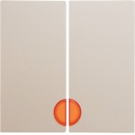 Berker 16278982 Wippe 2-fach mit roter Linse S.1/B.3/B.7 cremeweiß glänzend 