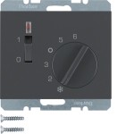 Berker 20307106 Temperaturregler mit Öffner Zentralstück Wippschalter und LED K.1 anthrazit matt 