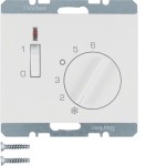 Berker 20307109 Temperaturregler mit Öffner Zentralstück Wippschalter und LED K.1 polarweiß glänzend 