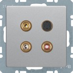Berker 3315326084 3 x Cinch/S-Video Steckdose Q.1/Q.3 alu samt lackiert 