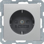Berker 41236084 Schuko-Steckdose mit erhöhter Berührungsschutz und Schraubliftklemmen Q.1/Q.3 alu samt lackiert 