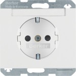 Berker 47387009 Schuko-Steckdose mit Beschriftungsfeld und erhöhter Berührungsschutz K.1 polarweiß glänzend 