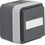 Berker 47413515 Schuko-Steckdose mit Klappdeckel und Beschriftungsfeld AP W.1 grau 