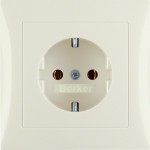 Berker 47428982 Schuko-Steckdose mit Abdeckplatte S.1/B.3/B.7 cremeweiß glänzend 