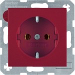 Berker 47438912 Schuko-Steckdose S.1/B.3/B.7 rot glänzend 
