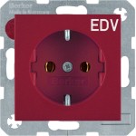 Berker 47438922 Schuko-Steckdose mit Aufdruck S.1/B.3/B.7 rot glänzend 