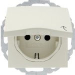 Berker 47448982 Schuko-Steckdose mit Klappdeckel und erhöhter Berührungsschutz S.1/B.3/B.7 cremeweiß glänz 
