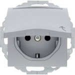 Berker 47461404 Schuko-Steckdose mit Klappdeckel Beschriftungsfeld u erhöhter Berührungsschutz S.1/B.3/B.7 alu matt 
