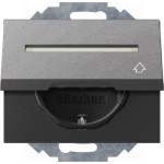 Berker 47487106 Schuko-Steckdose mit Klappdeckel und Beschriftungsfeld K.1 anthrazit matt 