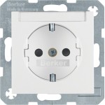 Berker 47491909 Schuko-Steckdose mit Beschriftungsfeld und erhöhter Berührungsschutz S.1/B.3/B.7 polarweiß matt 