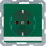 Berker 47506003 Schuko-Steckdose mit Beschriftungsfeld Q.1/Q.3 grün samt 