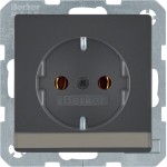 Berker 47506086 Schuko-Steckdose mit Beschriftungsfeld Q.1/Q.3 anthrazit samt 