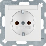 Berker 47508989 Schuko-Steckdose mit Beschriftungsfeld S.1/B.3/B.7 polarweiß glänzend 