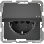 Berker 47516086 Schuko-Steckdose mit Klappdeckel und erhöhter Berührungsschutz Q.1/Q.3 anthrazit samt 
