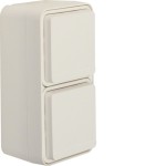 Berker 47703522 Schuko-Steckdose 2-fach senkrecht mit Klappdeckel AP W.1 polarweiß 
