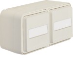 Berker 47753532 Schuko-Steckdose 2-fach waagerecht mit Klappdeckel mit Beschriftungsfeld W.1 polarweiß 