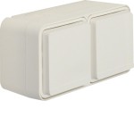 Berker 47843512 Schuko-Steckdose 2-fach waagerecht mit Klappdeckel 2 Schieber W.1 polarweiß 