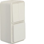 Berker 47903512 Kombination Serienschalter/Schuko-Steckdose mit Klappdeckel AP W.1 polarweiß 