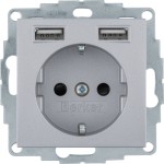 Berker 48031404 Schuko-Steckdose/USB A-A B.3/B.7 alu matt lackiert 