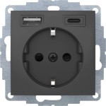 Berker 48041606 Schuko-Steckdose/USB A-C B.3 anthrazit matt 