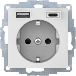 Berker 48041909 Schuko-Steckdose/USB A-C S.1 polarweiß matt 