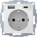 Berker 48048989 Schuko-Steckdose/USB A-C S.1 polarweiß glänzend 