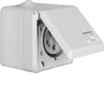 Berker 558001 CEE Steckdose 5-polig Ap 16A mit Klappdeckel Verbindungssysteme lichtgrau 