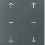 Berker 80961385 Abdeckung für Tastsensor-Modul 2-fach mit Pfeil-Symbol S.1/B.3/B.7 anthrazit 