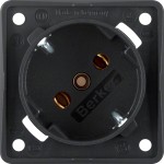 Berker 8418525 Schuko-Steckdose 45° mit Schraubklemmen Integro Modul-Einsätze schwarz matt 