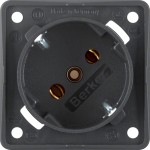 Berker 841852525 Schuko-Steckdose 45° mit Schraubklemmen Integro Modul-Einsätze anthrazit matt 