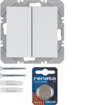 Berker 85656288 KNX-Funk Wandsender 2-fach flach quicklink S.1/B.3/B.7 polarweiß matt 