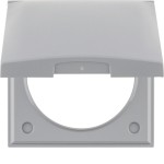 Berker 918282507 Rahmen mit Klappdeckel Integro Flow grau glänzend 