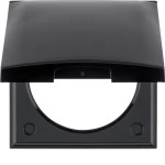 Berker 918282510 Rahmen mit Klappdeckel Integro Flow/Pure schwarz glänzend 