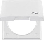 Berker 918282599 Rahmen mit Klappdeckel und Aufdruck 'IP44' Integro Flow polarweiß glänzend 