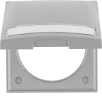 Berker 919882506 Rahmen mit Klappdeckel und Beschriftungsfeld Integro Flow grau glänzend 