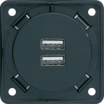 Berker 926102505 USB Ladesteckdose 230 V 2-fach 3A Integro anthrazit matt 
